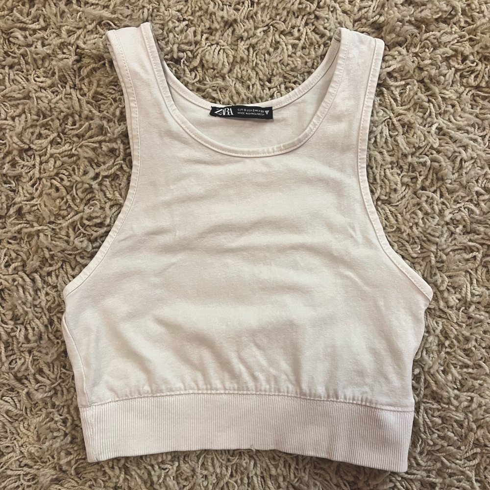 Zara white crop top